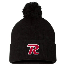 Roseville Baseball - Black Embroidered Pom Stocking Cap (SP15)