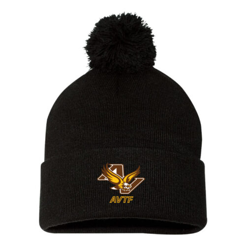 Apple Valley Track - Black Embroidered Stocking Cap (SP15)