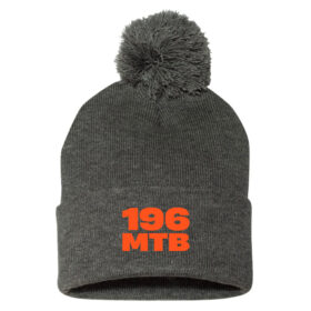 196 MTB - Dark Heather Grey Embroidered Pom Stocking Cap (SP15)