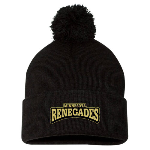 Renegades - Black Embroidered Pom Stocking Cap (SP15)