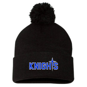 Knights Fastpitch - Black Embroidered Pom Stocking Cap (SP15)