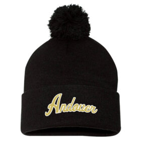 Andover Fastpitch - Black Embroidered Pom Stocking Cap (SP15)