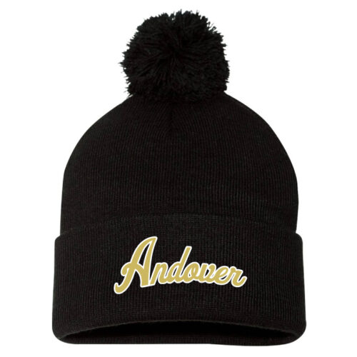 Andover Fastpitch - Black Embroidered Pom Stocking Cap (SP15)