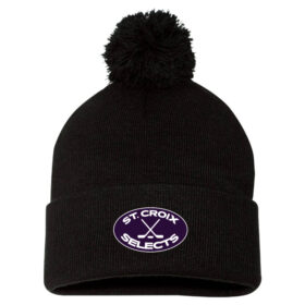 St. Croix Selects - Black Embroidered Pom Stocking Cap (SP15)