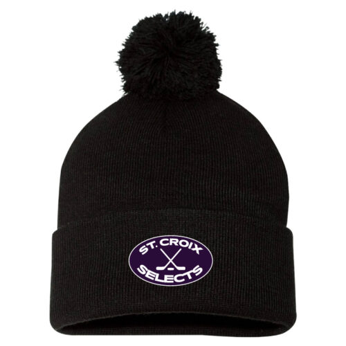 St. Croix Selects - Black Embroidered Pom Stocking Cap (SP15)