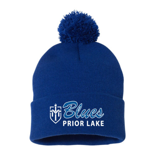 St. Michael Basketball - Royal Blue Embroidered Pom Stocking Cap (SP15)