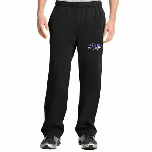 MN Stars - Black Embroidered Fleece Pant (ST237)