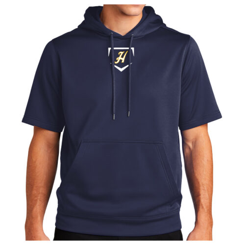 Highland Baseball - Embroidered Navy Fleece Short Sleeve Hooded Pullover (ST251)