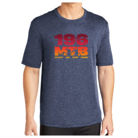 196 MTB - True Heather Navy Printed Performance Tee (ST350)