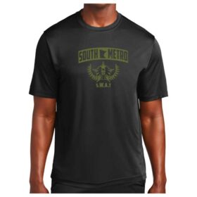South Metro S.W.A.T. - Black Printed Performance Tee (ST350)