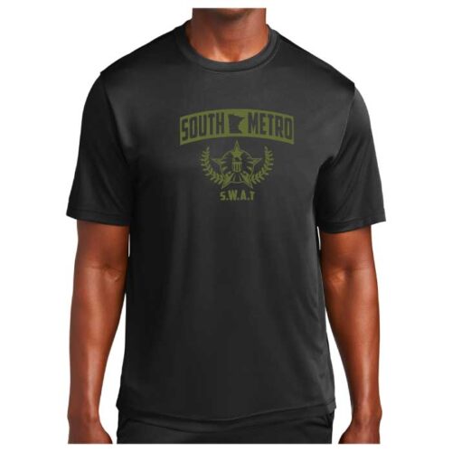South Metro S.W.A.T. - Black Printed Performance Tee (ST350)