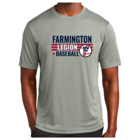 Farmington Legion Baseball - Grey Concrete Heather Printed Performance Tee (ST350)