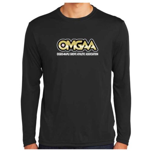 OMGAA Baseball - Black Longsleeve Printed Performance Tee (ST350LS)