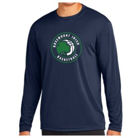 Rosemount Traveling Basketball - Navy Longsleeve Printed Performance Tee (ST350LS)
