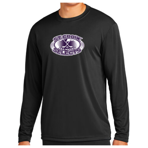 St. Croix Selects - Black Longsleeve Printed Performance Tee (ST350LS)