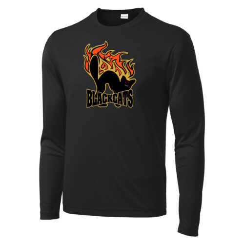 Blackcats Hockey - Black Longsleeve Printed Performance Tee (ST350LS)
