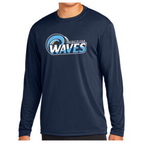 Waves Fastpitch - Navy Longsleeve Printed Performance Tee (ST350LS)