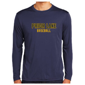 Prior Lake Baseball - Navy Longsleeve Printed Performance Tee (ST350LS)