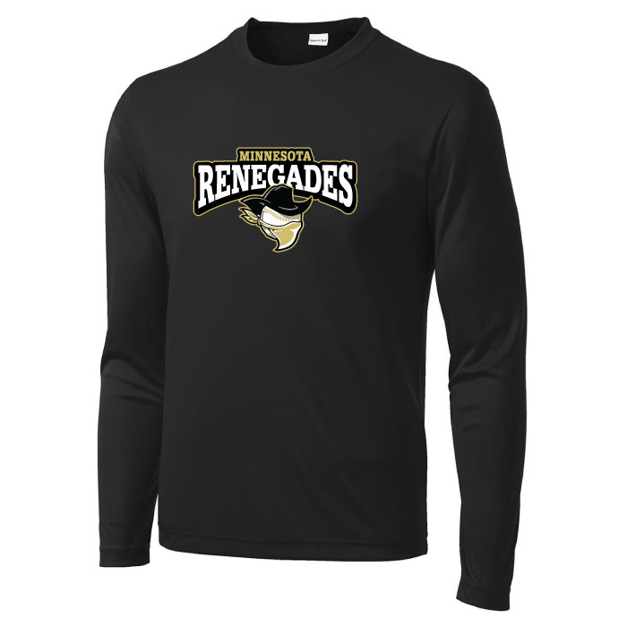 Renegades - Black Longsleeve Printed Performance Tee (ST350LS) | Custom ...