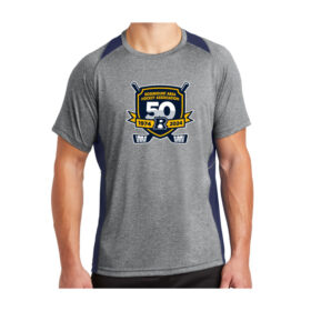 RAHA Boosters - 50th Anniversary Heather Gray and Navy Colorblock Performance Tee (ST361)