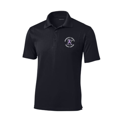 Hockey Fights Cancer - Black Embroidered Men's Polo (ST650)