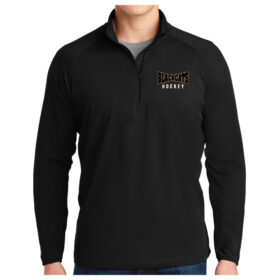 Blackcats Hockey - Black Embroidered 1/4 Zip Pullover (ST850)
