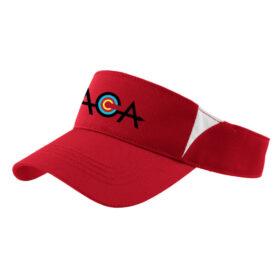ACA Archery - Red/White Embroidered Visor (STC13)