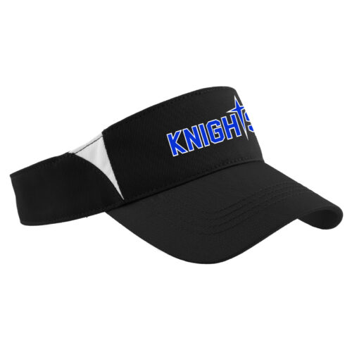 Knights Fastpitch - Black/White Embroidered Visor (STC13)