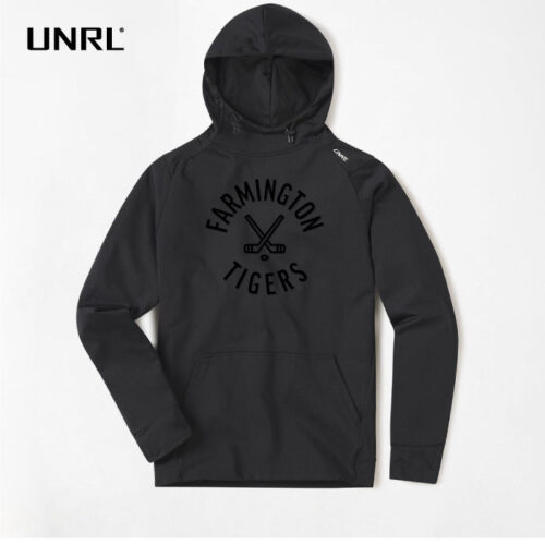 Farmington Hockey - Black 3D Embroidered UNRL Crossover Hoodie II