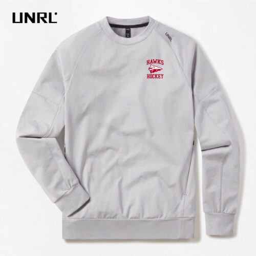 Blackhawk Hockey Association - Heather Gray Embroidered UNRL Crossover Crewneck