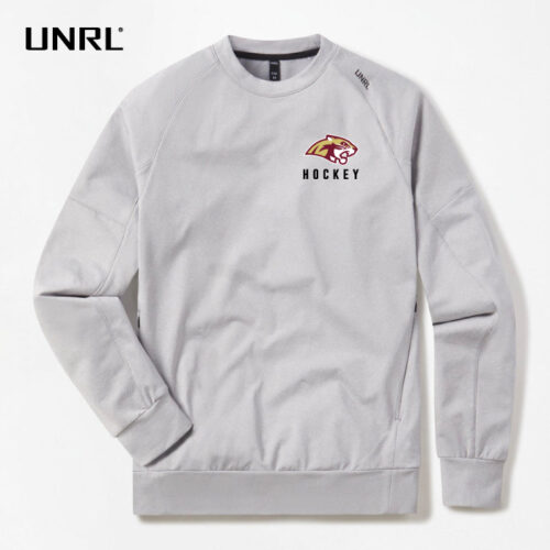 Lakeville South Hockey - Heather Gray Embroidered UNRL Crossover Crewneck