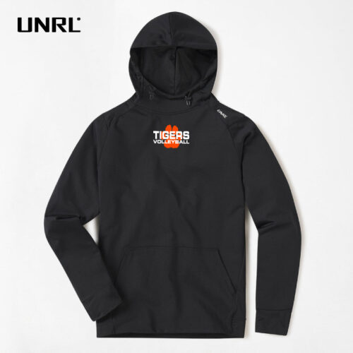 Farmington Volleyball - Black Embroidered UNRL Crossover Hoodie II