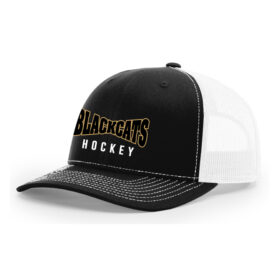 Blackcats Hockey - Black/White Embroidered Snapback Baseball Cap (112)