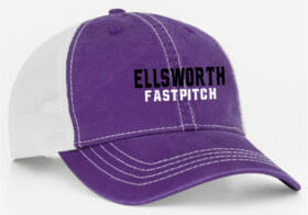 Ellsworth Fastpitch - Purple/Stone Embroidered Vintage Trucker Cap (4710)