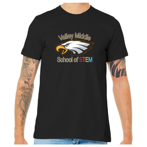 Vally Middle School of Stem- Black Short Sleeve Printed Tee (BC3001)
