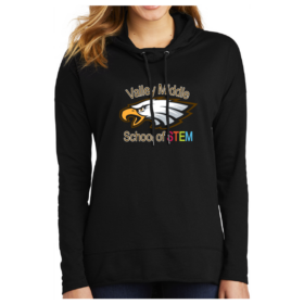 Valley Middle School of STEM - Black Printed Women’s Featherweight French Terry ™ Hoodie (DT671)
