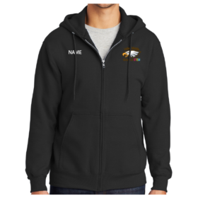 Valley Middle School of STEM - Black Embroidered Full-Zip Fleece Hoodie (PC90ZH)