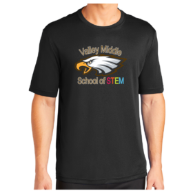 Valley Middle School of STEM - Black Printed Performance Tee (ST350)