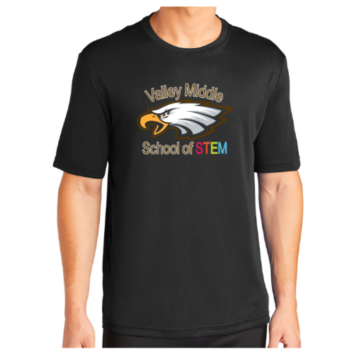 Valley Middle School of STEM - Black Printed Performance Tee (ST350)