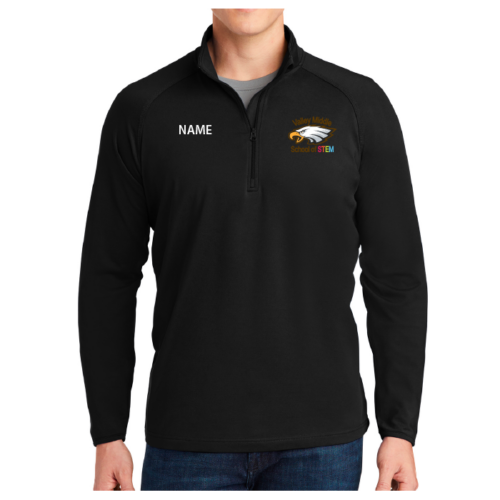 Valley Middle School of Stem - Black Embroidered 1/4 Zip Pullover (ST850)
