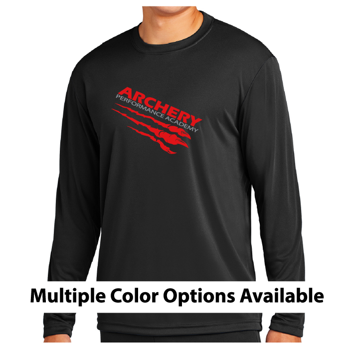 archery performance academy black printed performance tee (st350)