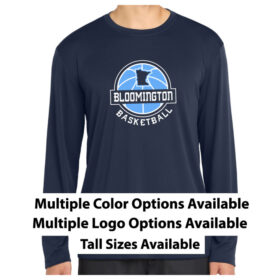 bloomington basketball coaches longsleeve printed performance tee (st350ls)