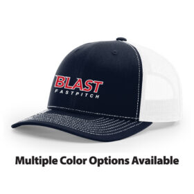 bloomington blast fastpitch navy/white embroidered snapback baseball cap (112)