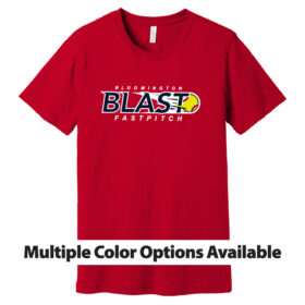 bloomington blast fastpitch navy short sleeve printed tee (bc3001)