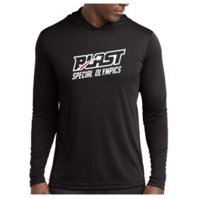 blast special olympics black printed sport tek ® posicharge ® competitor ™ hooded pullover (st358)