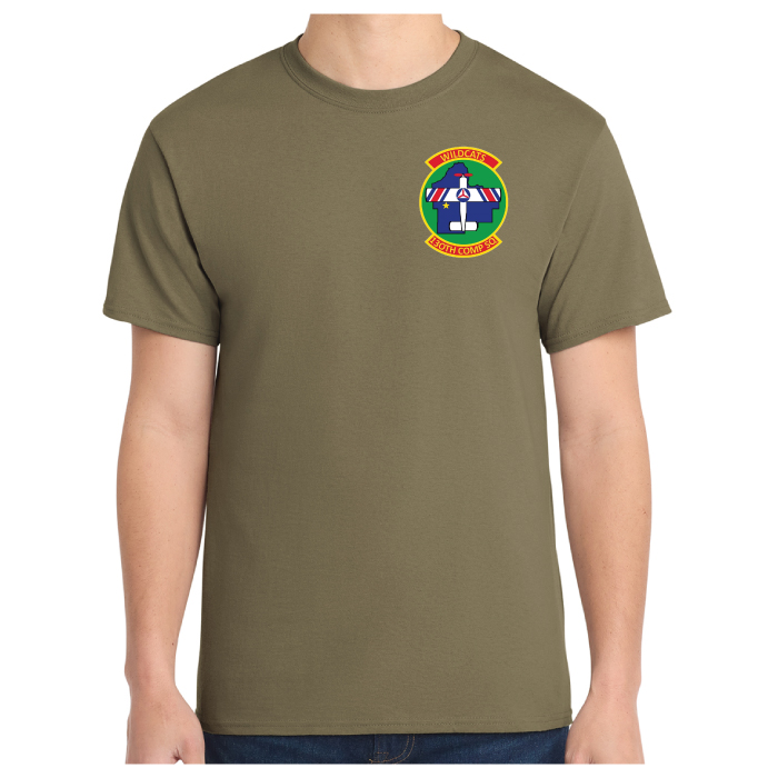 civil air patrol 130th composite squadron printed coyote brown cotton tee shirt (pc54)
