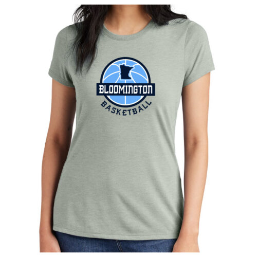 bloomington basketball printed sky blue ladies essential boxy tee (ez100)