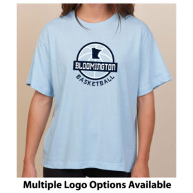 bloomington basketball printed sky blue ladies essential boxy tee (ez100)