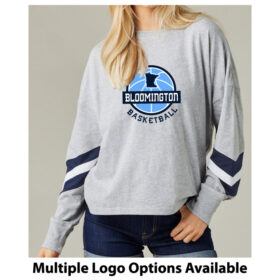 bloomington basketball printed sky blue ladies essential boxy tee (ez100)