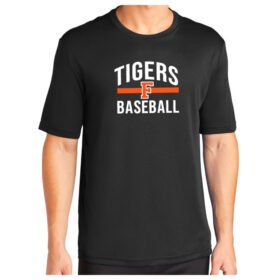 farmington baseball black printed performance tee (st350)